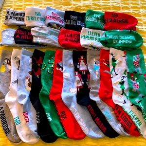 12 days of Christmas socks! Brand new, never worn